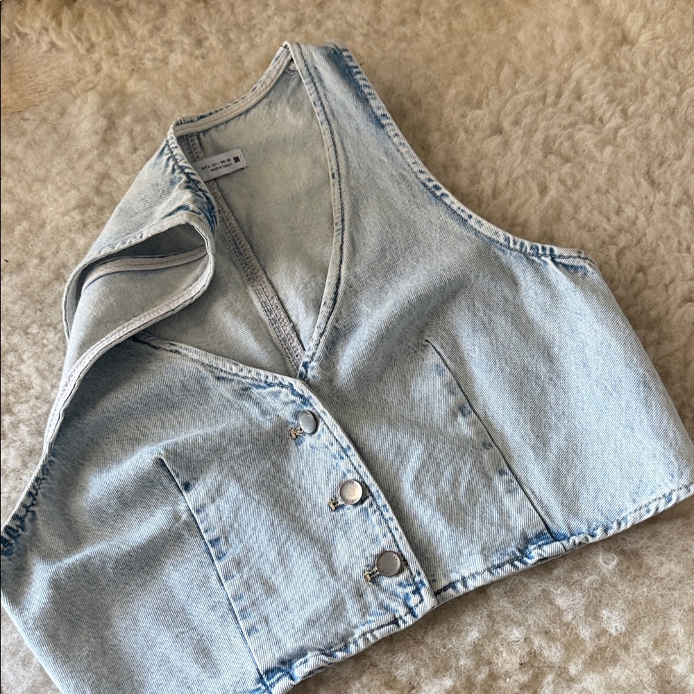 ZARA cropped denim vest✨✨